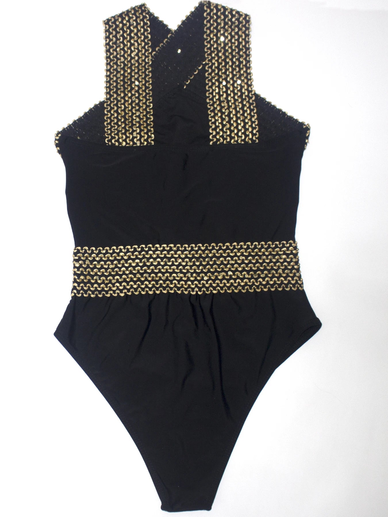 Women’s Crisscross Mesh One-Piece Swimsuit | Tummy Control Halter Bathing Suit
