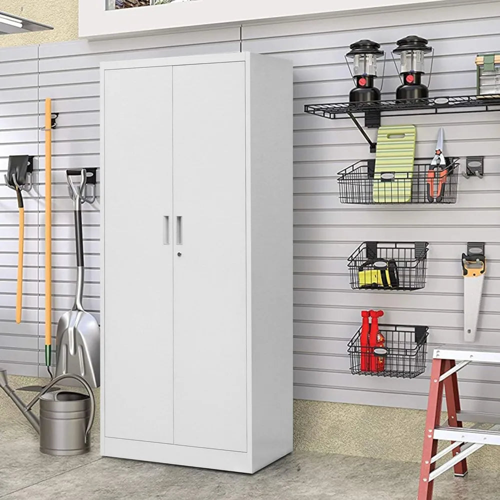 Metal Storage Cabinet, 72" H x 36" W x 18" D Locking Cabinet with Adjustable Shelves, Steel Storage Cabinets for Garage, Home, O