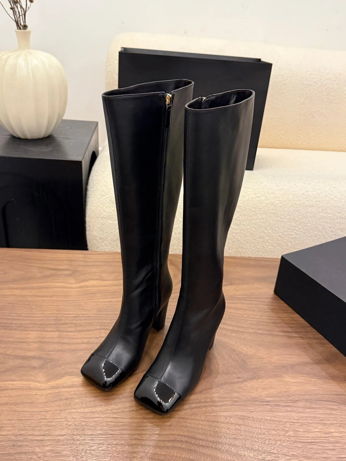 Women’s Square-Toe Knee-High Boots | Block Heel Tall Boots