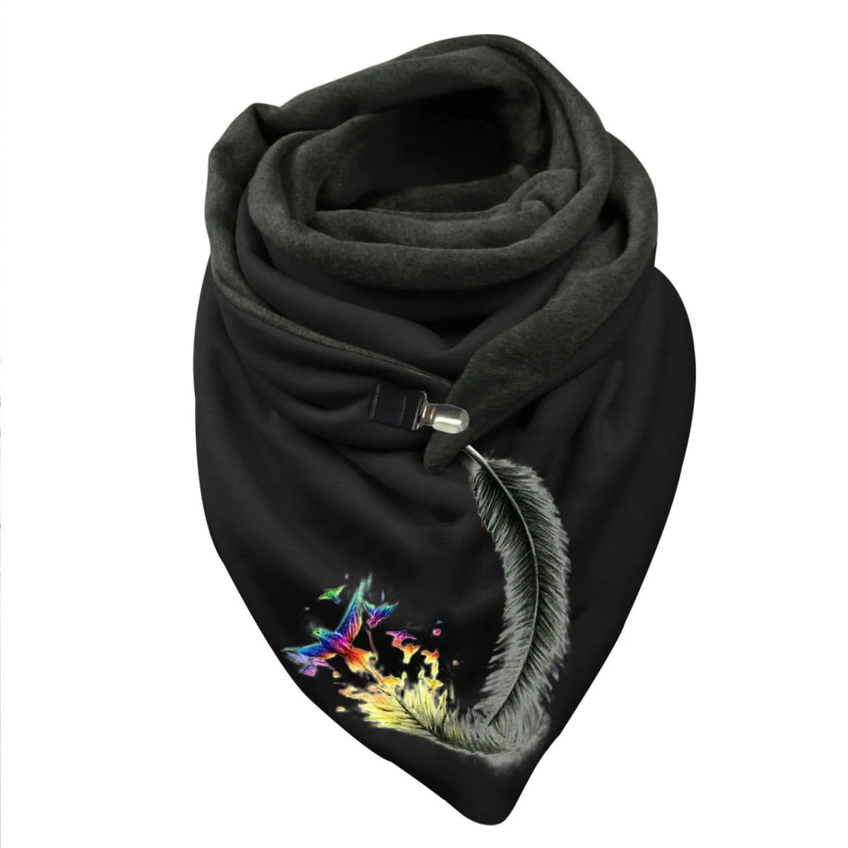 Women’s Embroidered Winter Scarf – Warm Soft Botanical Wrap Shawl