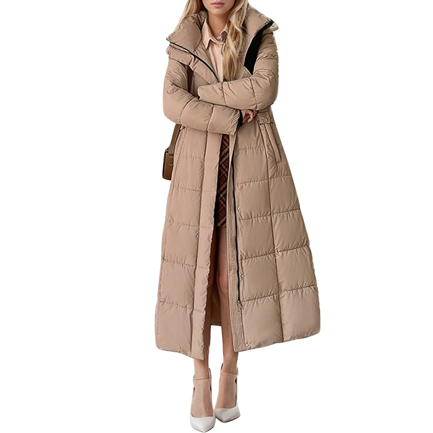 Black Winter Coat 2024 New Women's Thick Cotton Parka Jacket Korean Oversized Loose Hooded Coats Female Casual Long Overcoat
