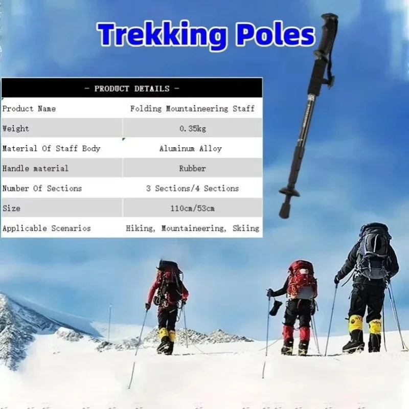Adjustable Anti-Shock Trekking Poles – Lightweight Hiking Walking Sticks for Outdoor Adventures