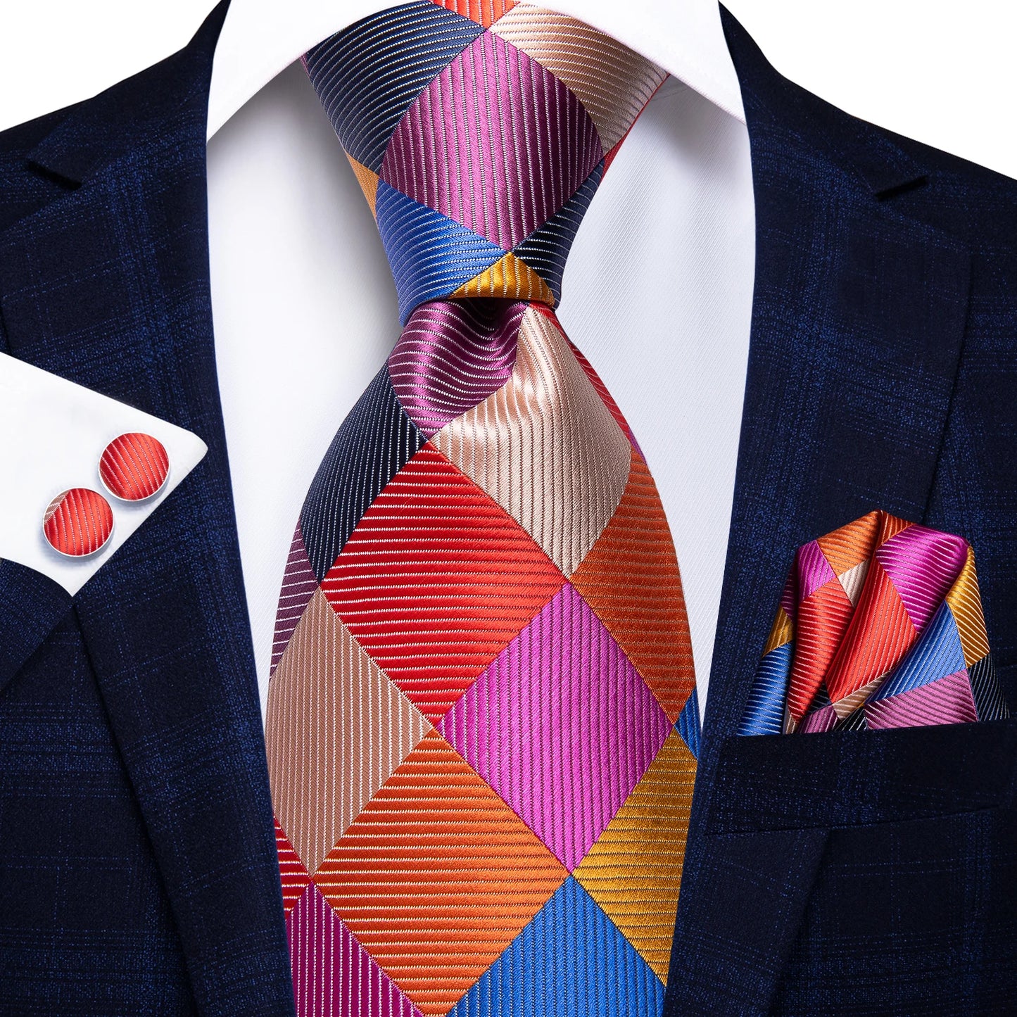 Luxury Burgundy Paisley Men’s Tie Set. Silk Formal Necktie & Pocket Square