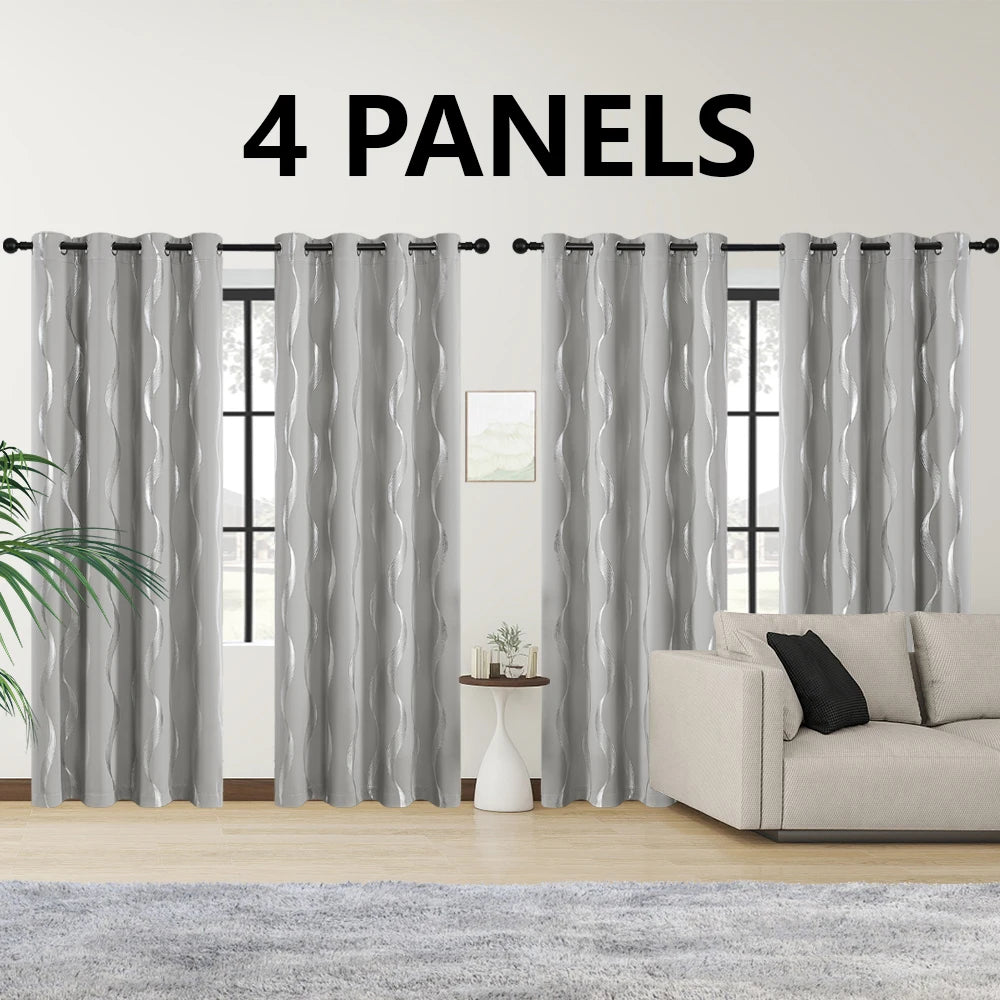 Luxury Blackout Wave Curtain Panel Set