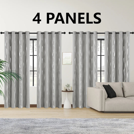 Luxury Blackout Wave Curtain Panel Set