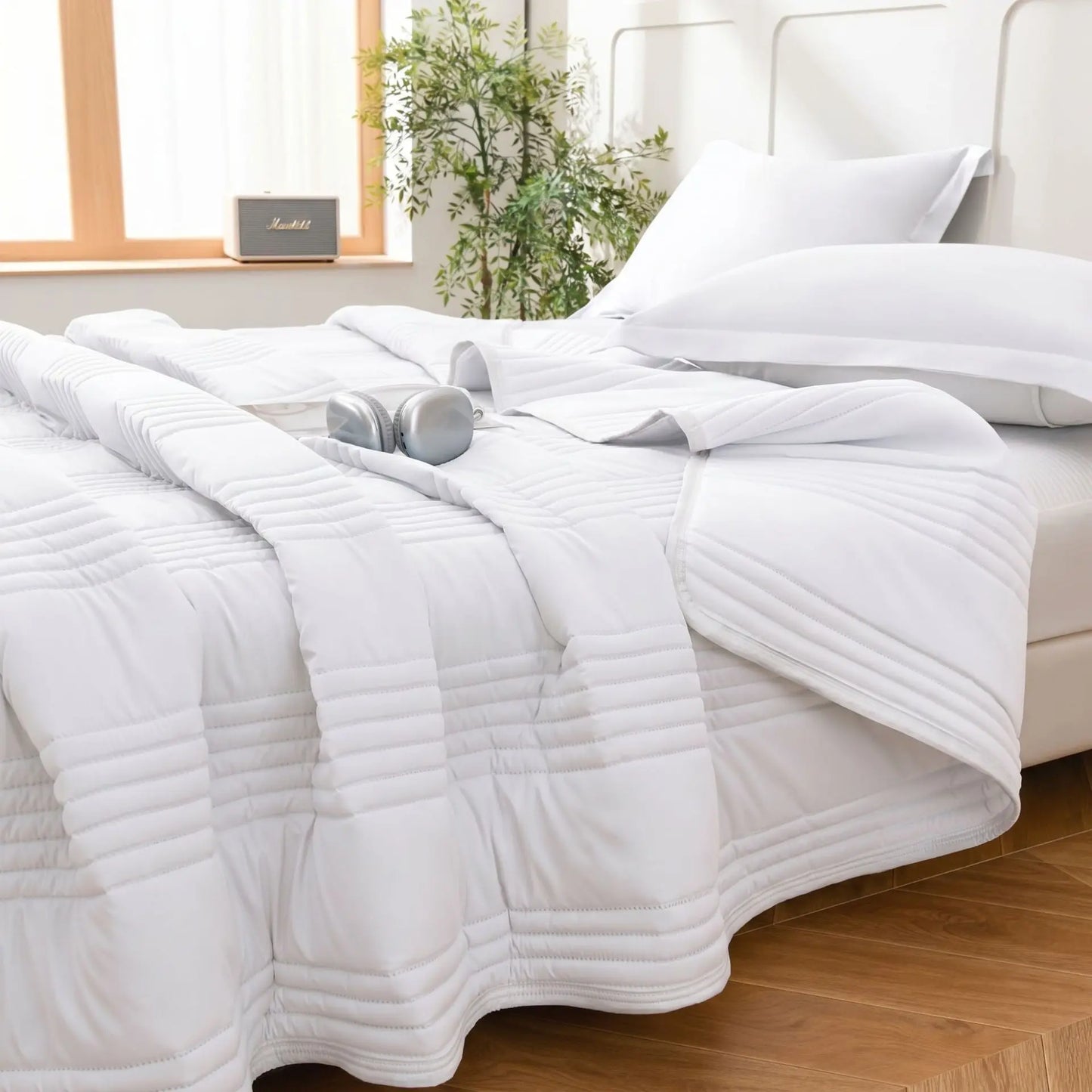 Elegant Solid Color Quilted Bedspread Set