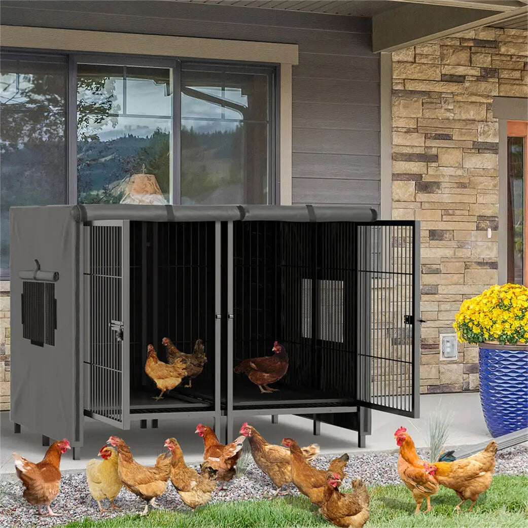 Jumbo Large Metal Pet Playpen Kennel with Secure Locking Door & Removable Tray