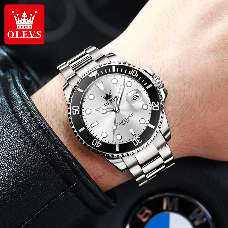 Men’s Luxury Quartz Sports Watch . Stainless Steel Diving-Style Design