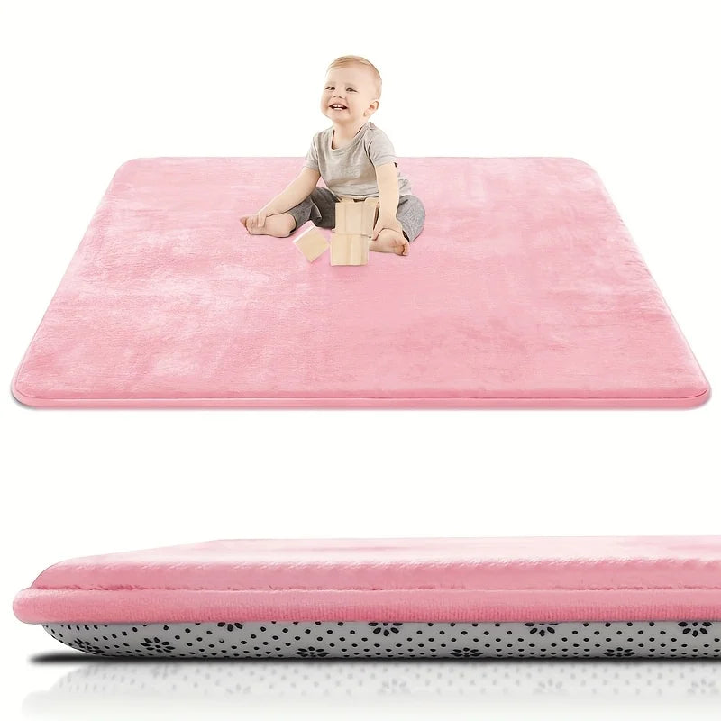 Extra Thick Memory Foam Baby Play Mat for Tummy Time, Crawling & Playroom Activities