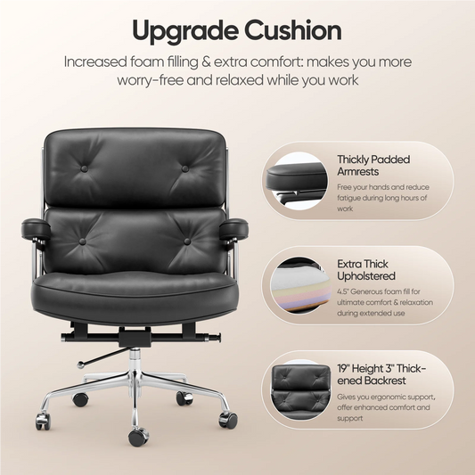 Black Genuine Leather Office Chair Gaming Chair Computer Swivel Gamer Live Ergonomic Chair Home Bedroom Sofa Armchairs Furniture