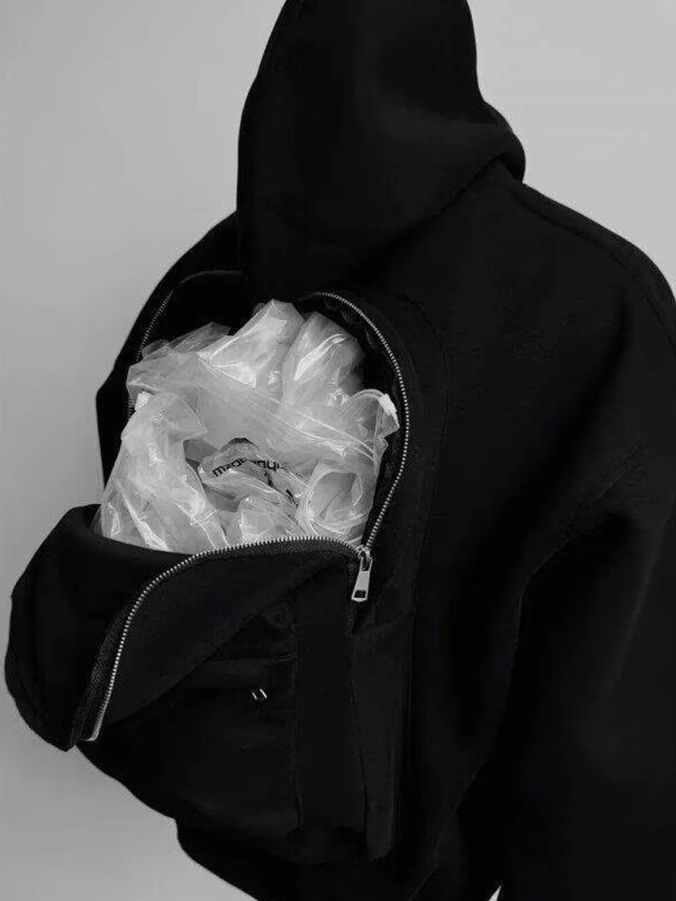 Unisex 3D Creative Zip Up Hoodie with Backpack Design