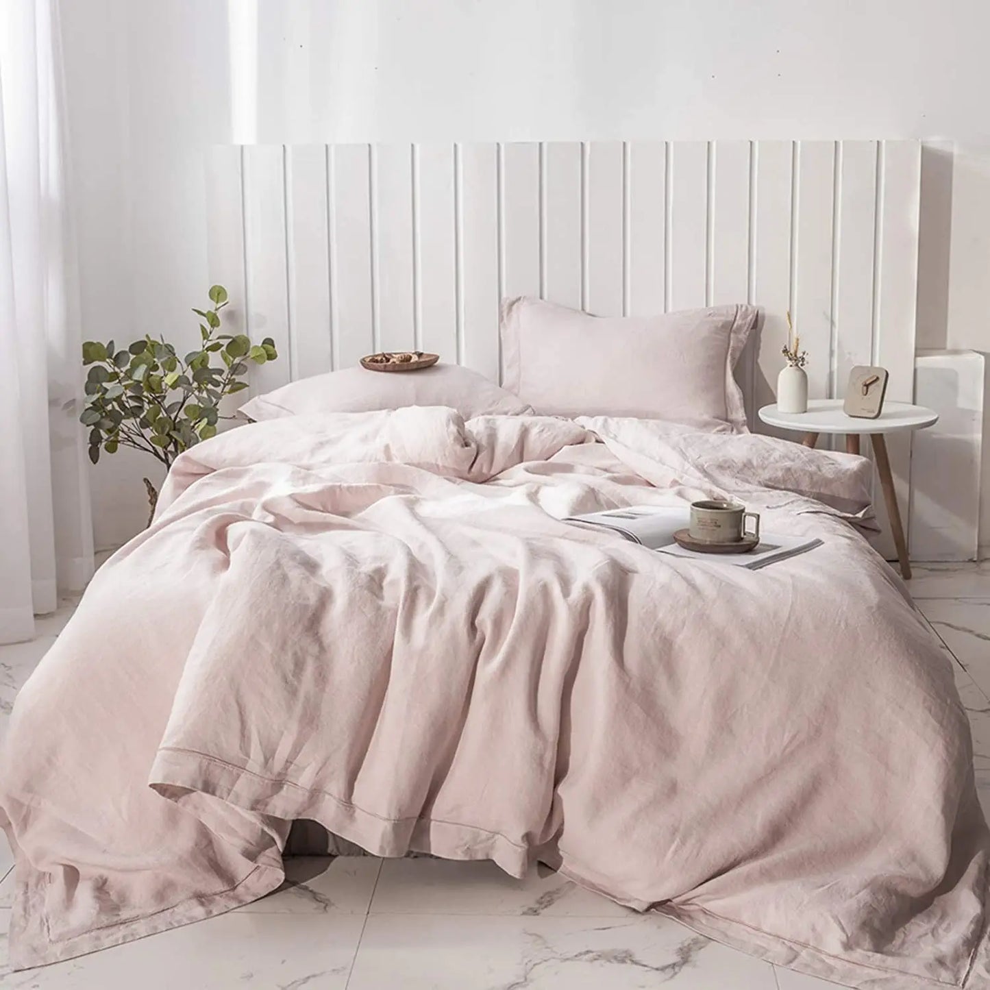 Simple Opulence 100 Percent Linen Bedding Set 3Pcs Queen