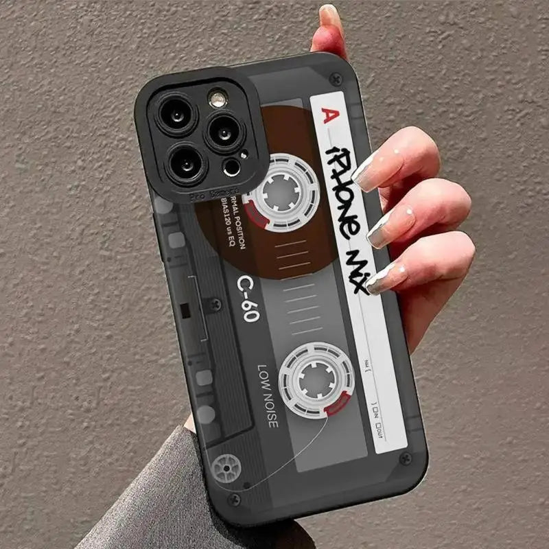 Retro Tape Card Print Phone Case Protector For iPhone Samsung