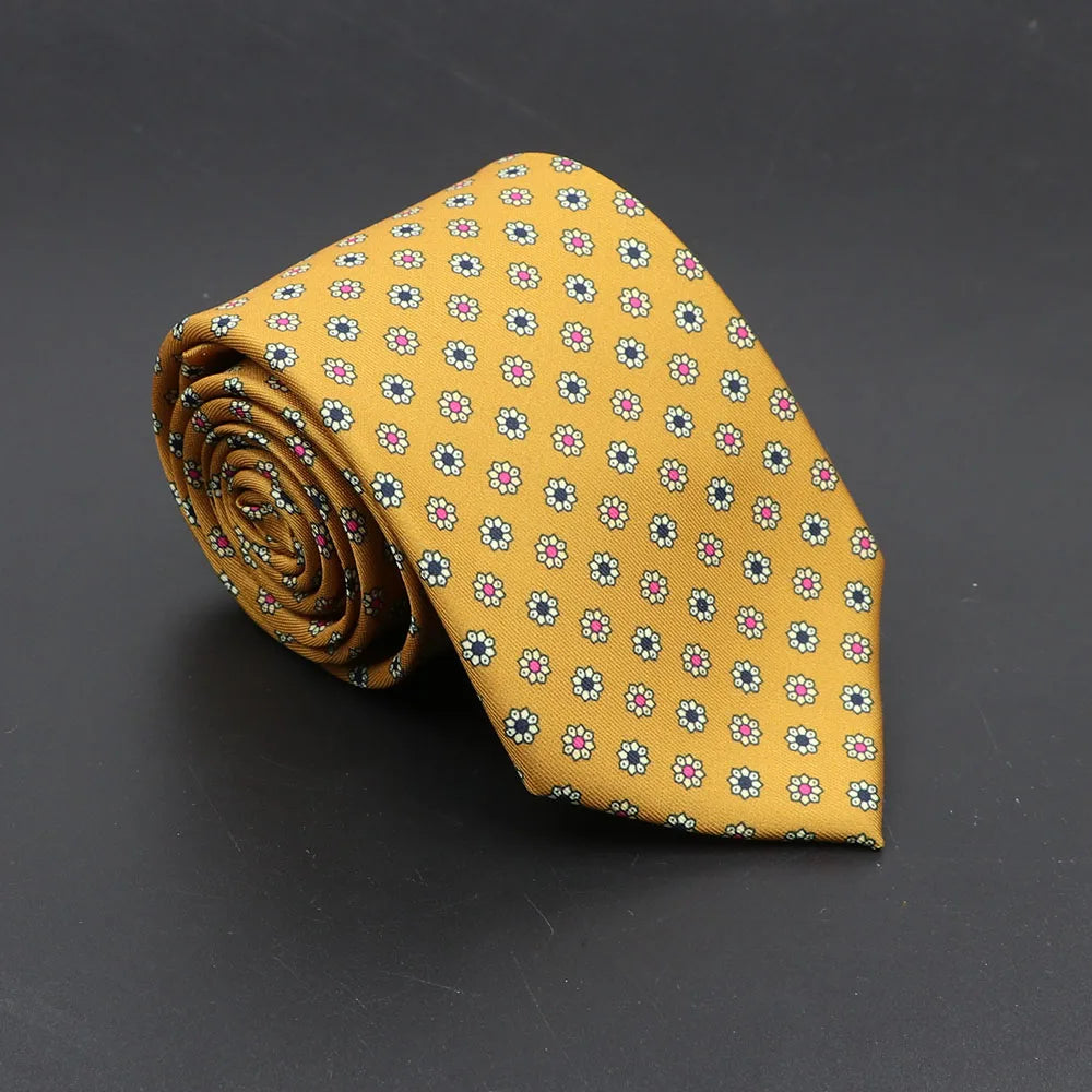 Luxury Floral & Paisley Men’s Silk Necktie .Wedding & Business Tie