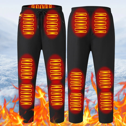 Heating Pants for Men Women Elastic Waist USB 5V Thermal Pants 3 Temperature Mode Waterproof Pants for Skiing Fishing Motorcycle