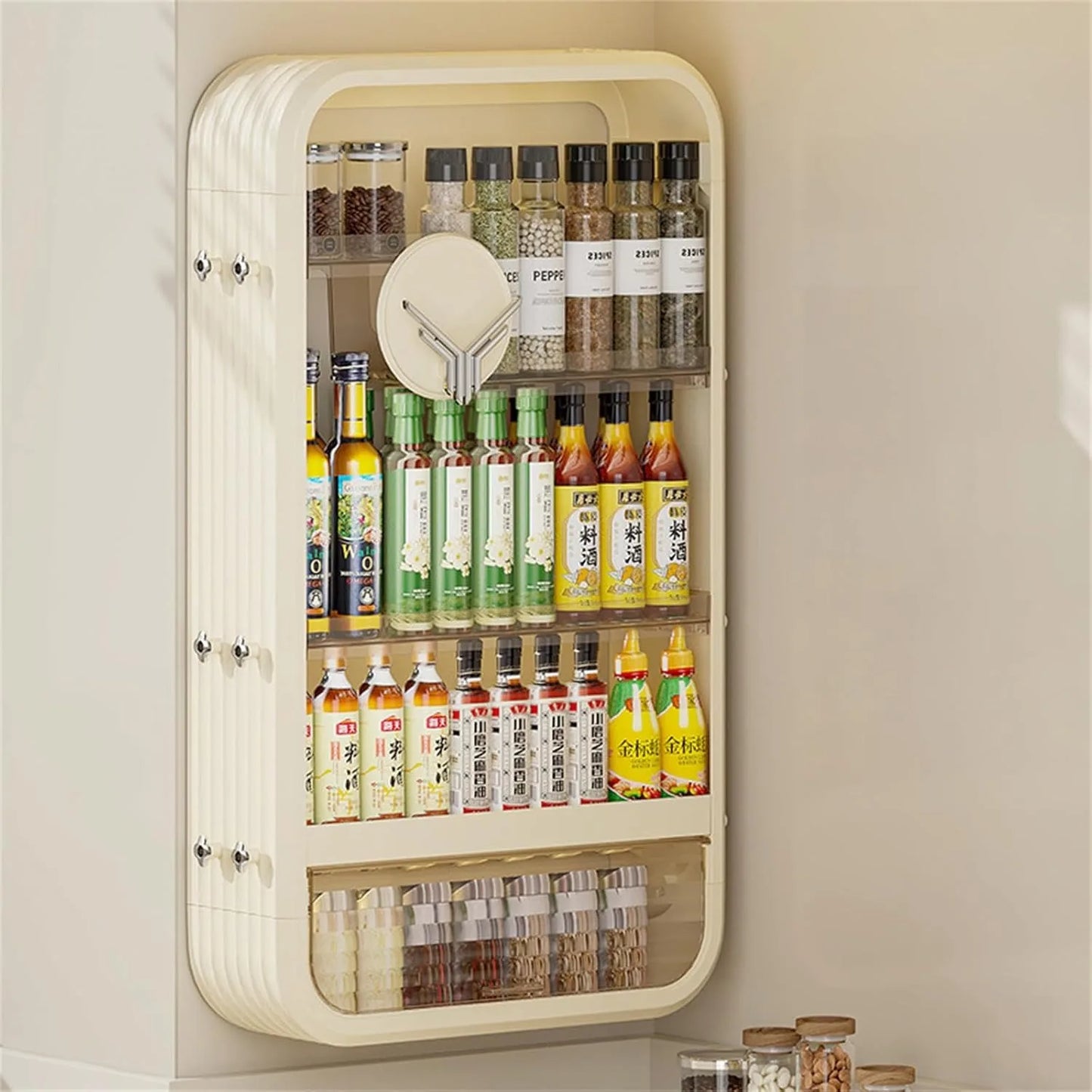 Wall Mount Makeup Organizer With Tissue Hole No Drilling