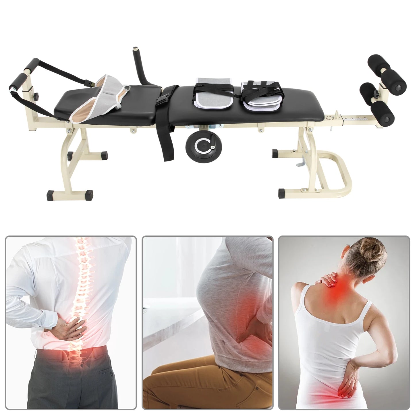 Medical Multifunctional Body Stretcher Leg Pulling Tensioner Fitness Traction Bed Max Load 120kg Suitable For 1.45-1.85m Adults