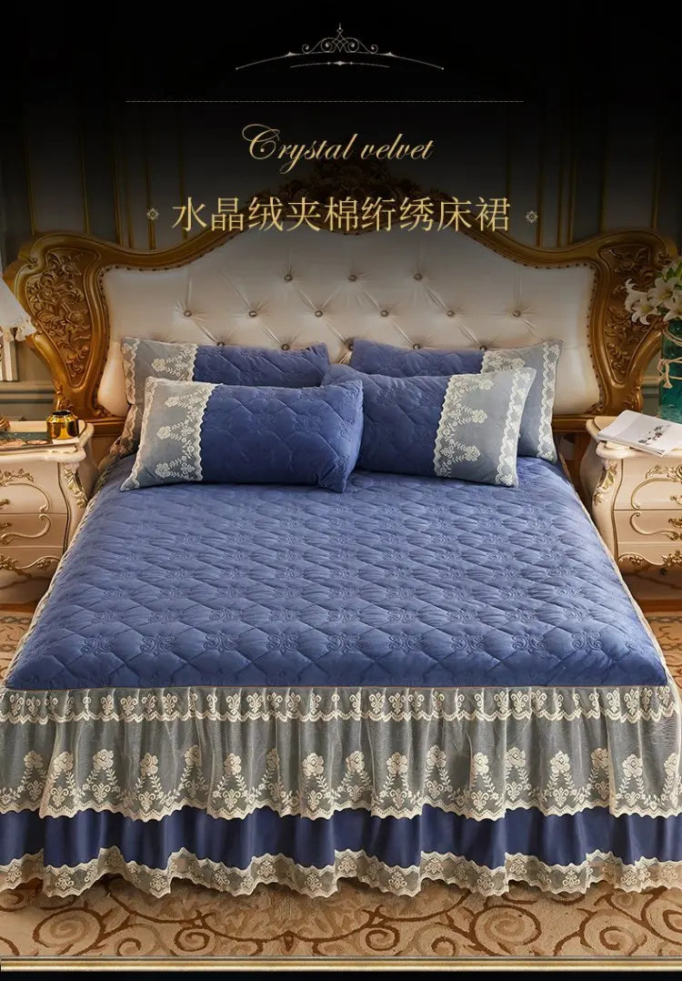 Elegant 3-Piece Lace Fitted Bedspread Set