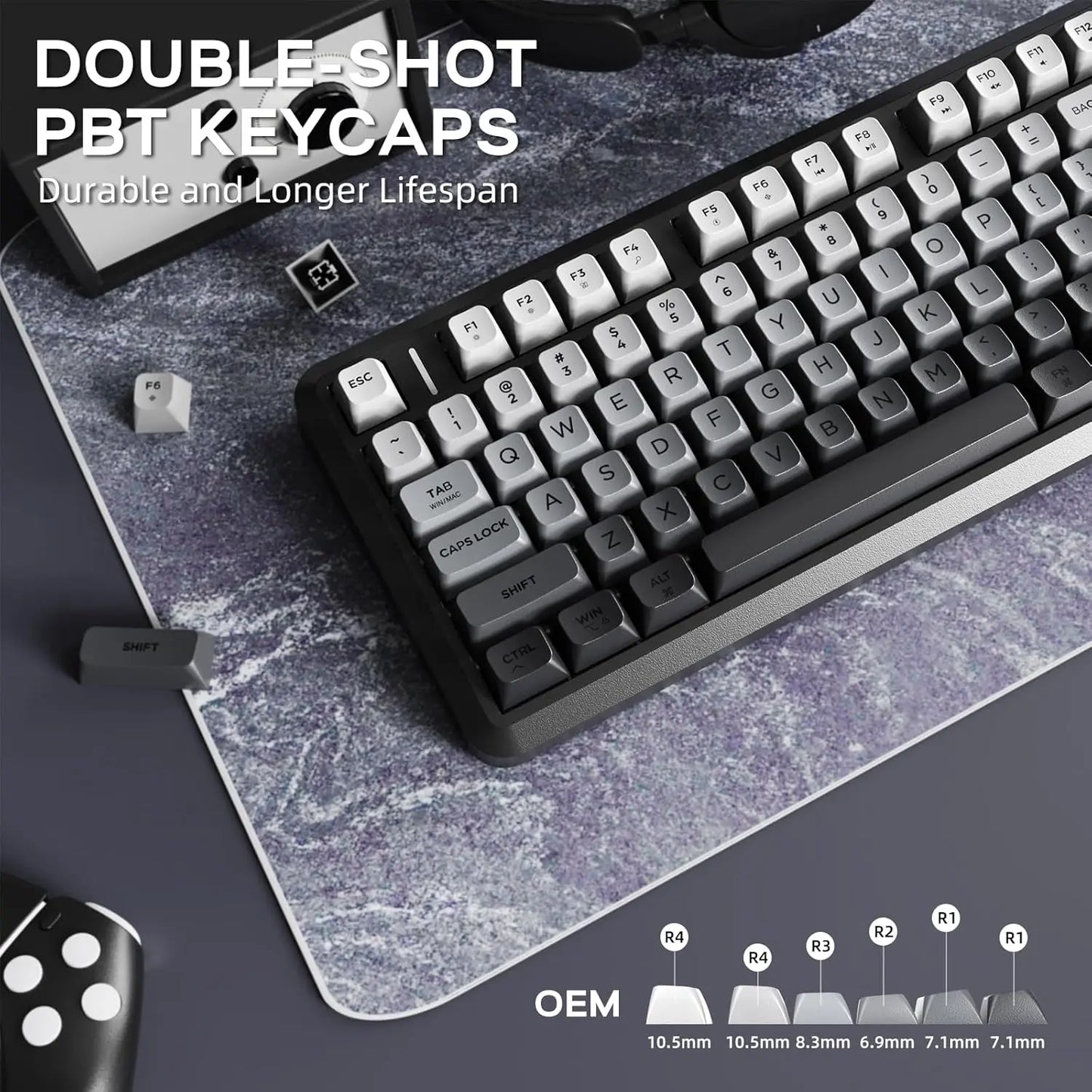 ATTACK SHARK M75 Wireless Gaming Keyboard with OLED Display & Control Knob