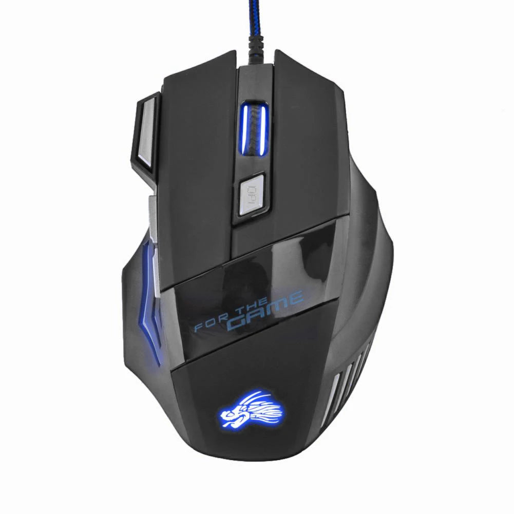 SB Wired Gaming Mouse  7 Button Ergonomic LED Backlit Mouse with 5500 DPI Precision