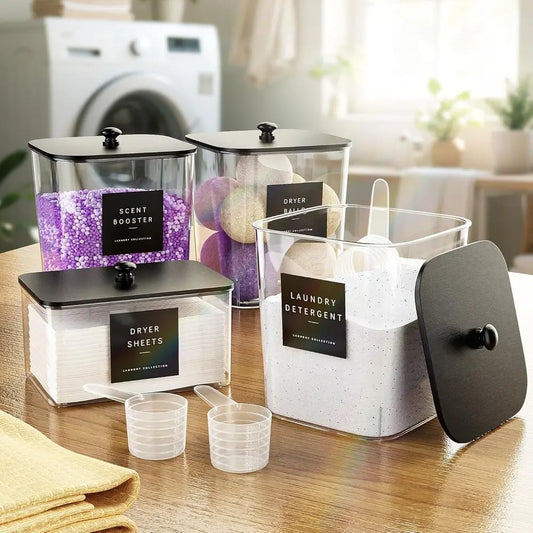 Clear Multi Compartment Storage Organizer Stackable Kitchen &amp; Home Storage Container Set