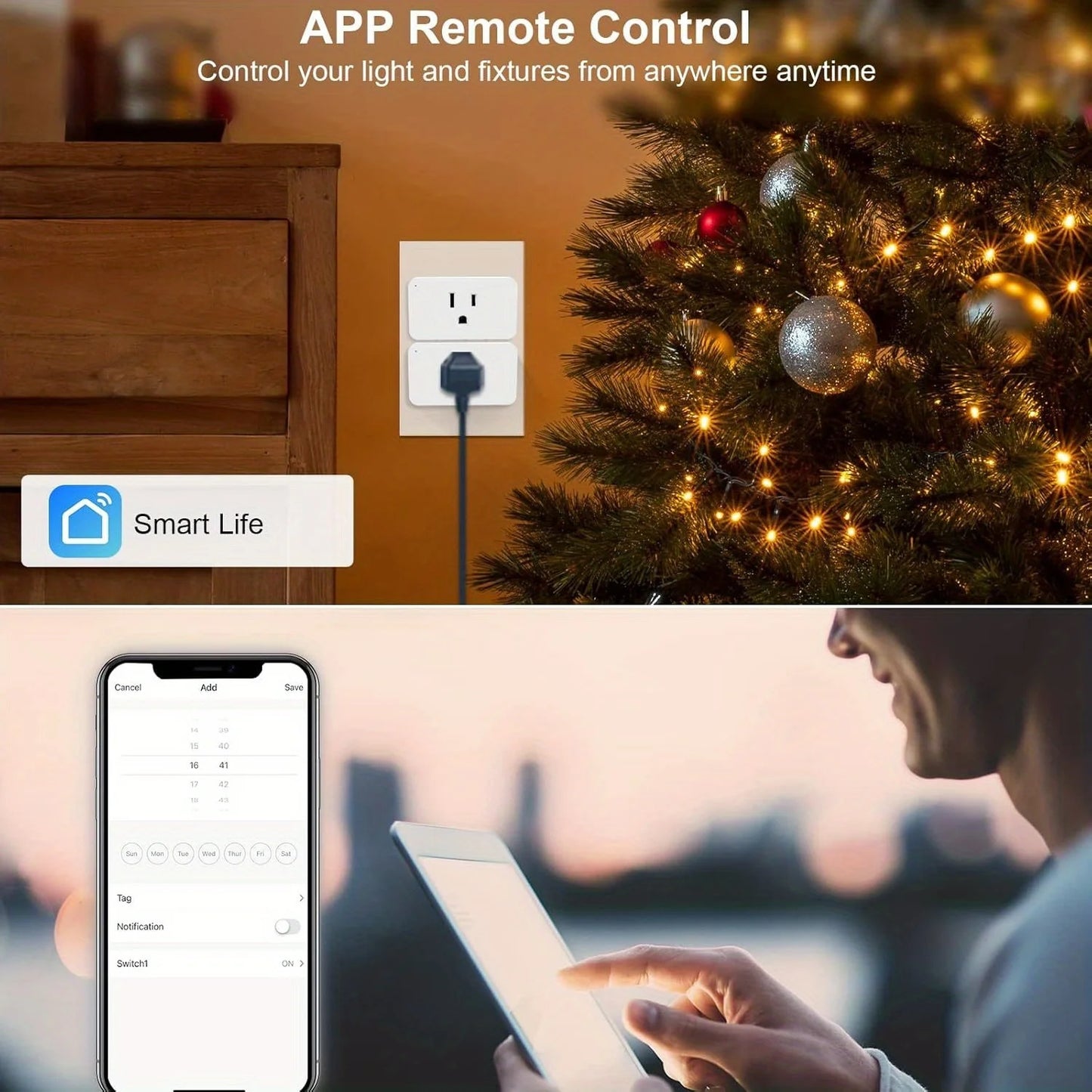 Wifi Smart Plug 5/2 Packs 15A, Timer & Group Control, APP Remote Access, Compatible with Alexa, Google for Home, for Home Automation, Smartthings & for Home Assistant