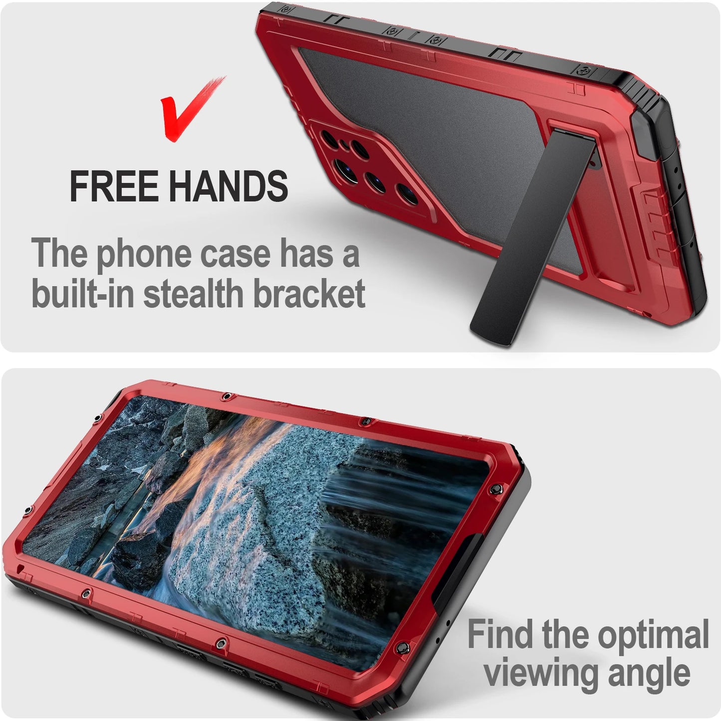 IP68 Waterproof Heavy Duty Metal Phone Case for Samsung Galaxy S24 S23 S22 Ultra Plus