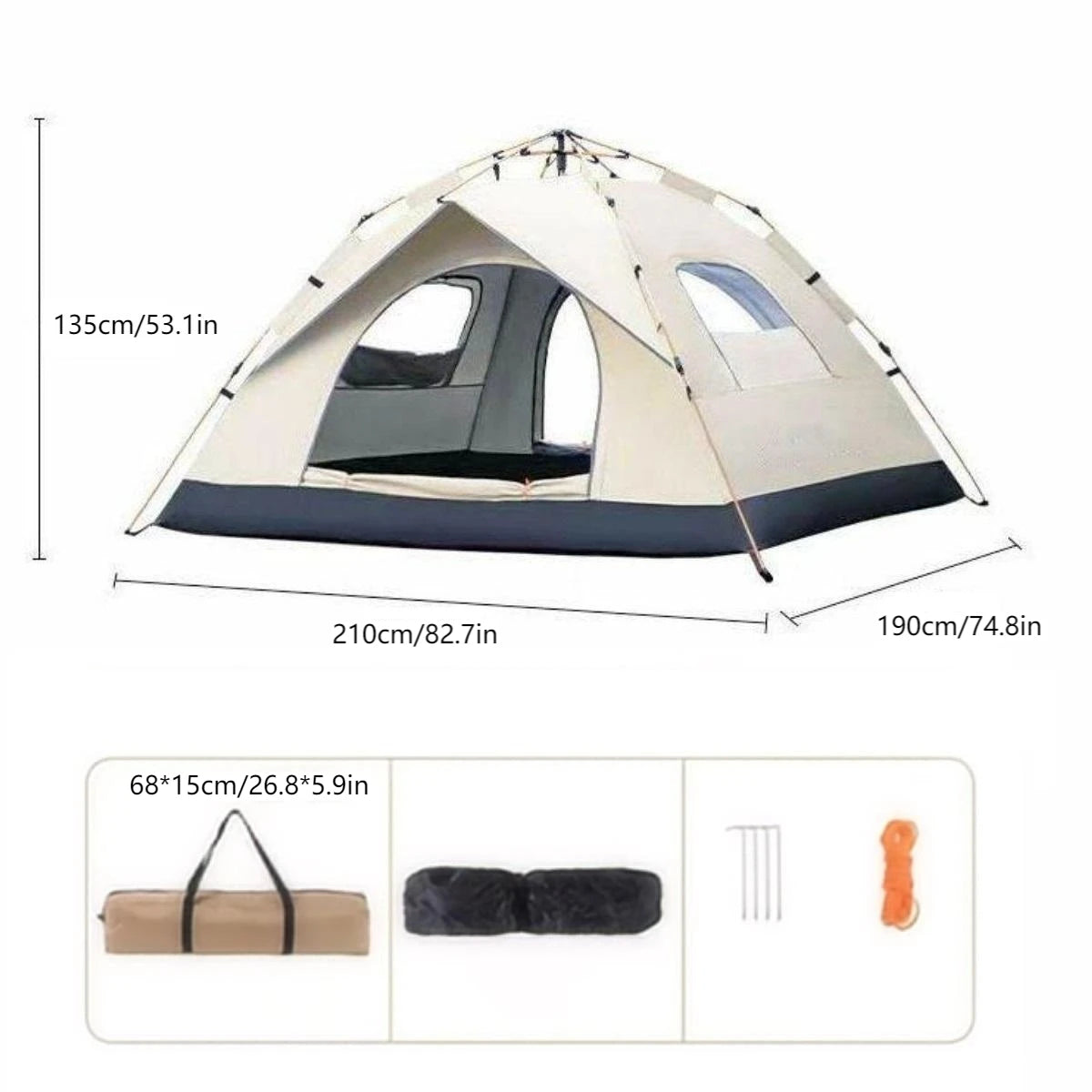 Outdoor Sunshade Camping Tent – Spacious Weather-Resistant Shelter for Camping, Beach & Outdoor Adventures