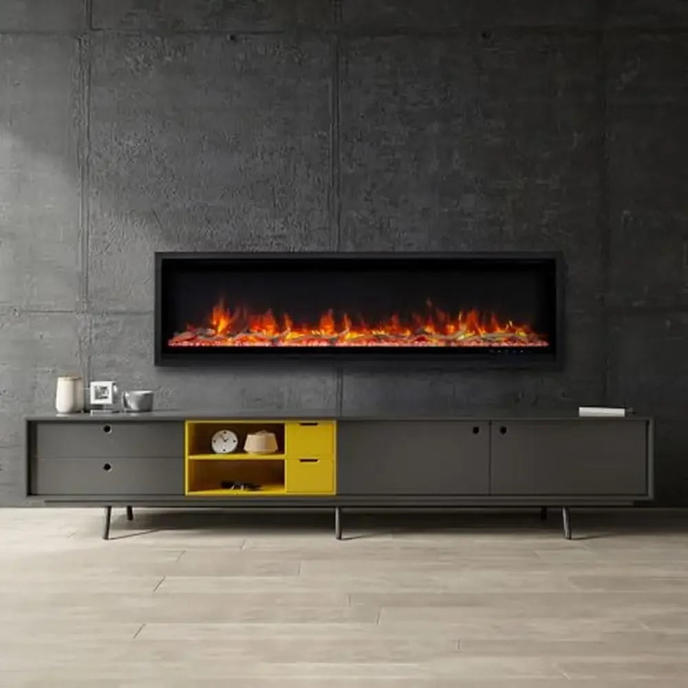 60 Inch Smart Electric Fireplace 5000 BTU For 400 Sq Ft