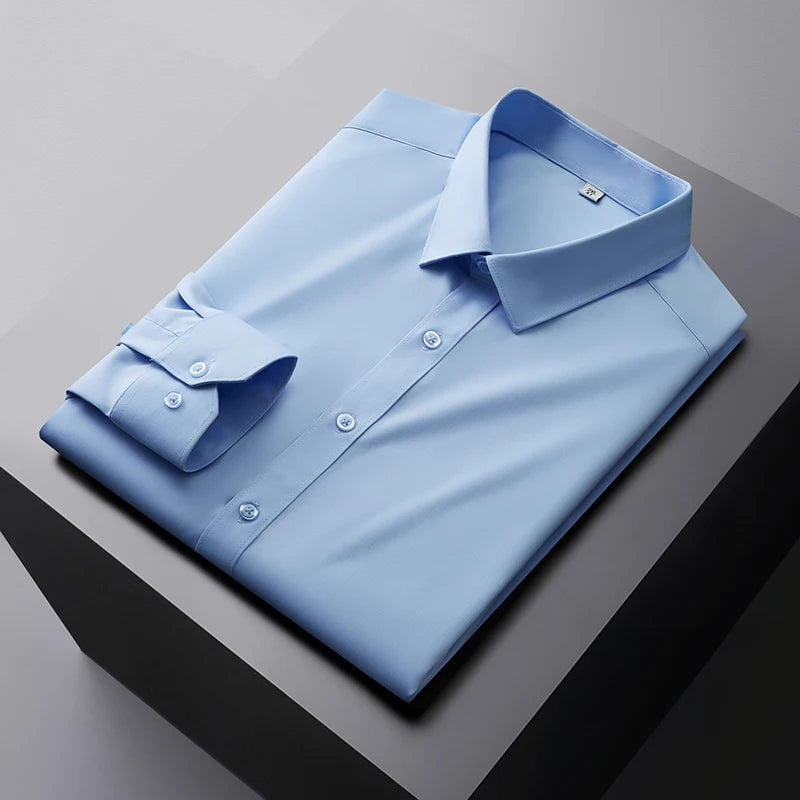 Men’s Casual Long Sleeve Business Shirt. Wrinkle Resistant Slim Fit Dress Shirt