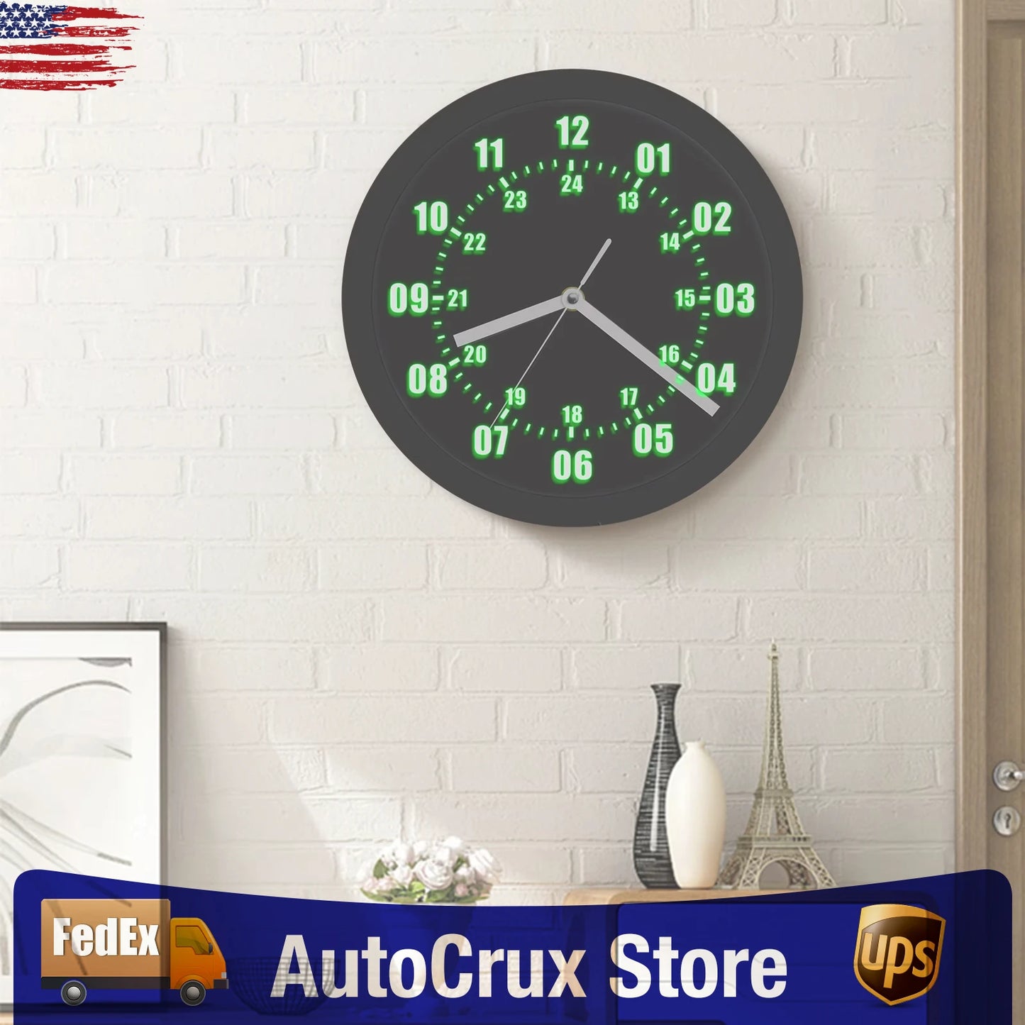 LED Indoor & Outdoor Luminous Wall Clock with Remote Control