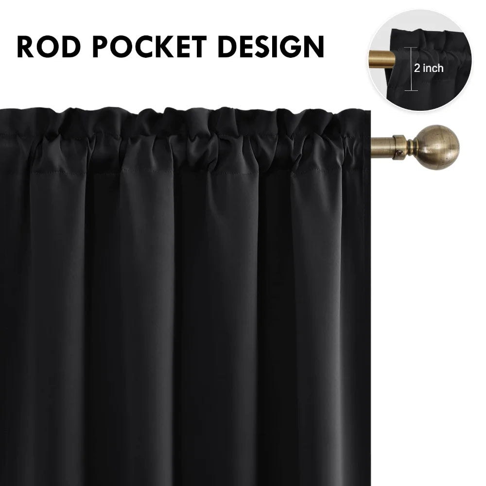 Modern Thermal Blackout Curtains .Elegant Room Darkening Window Panels