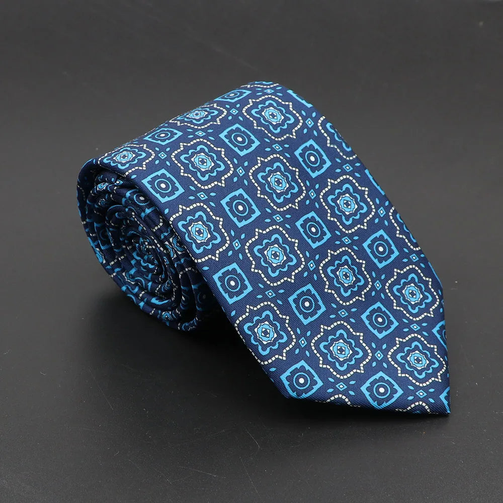 Luxury Floral & Paisley Men’s Silk Necktie .Wedding & Business Tie
