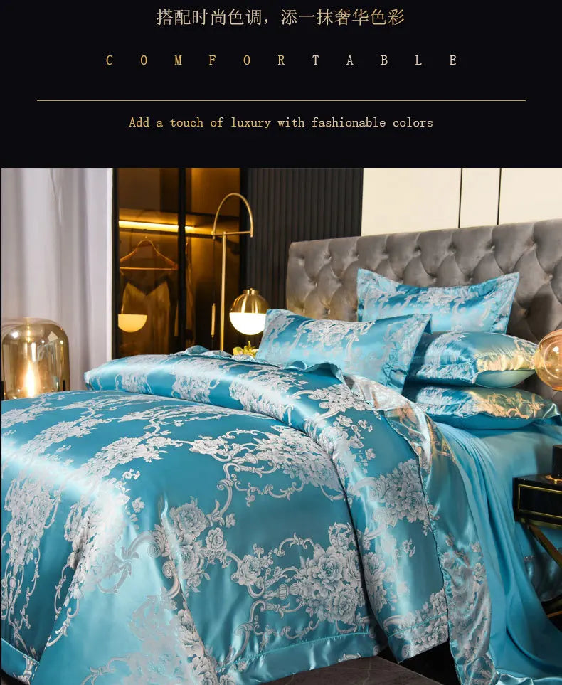 Luxury Satin Jacquard 4-Piece Bedding Set