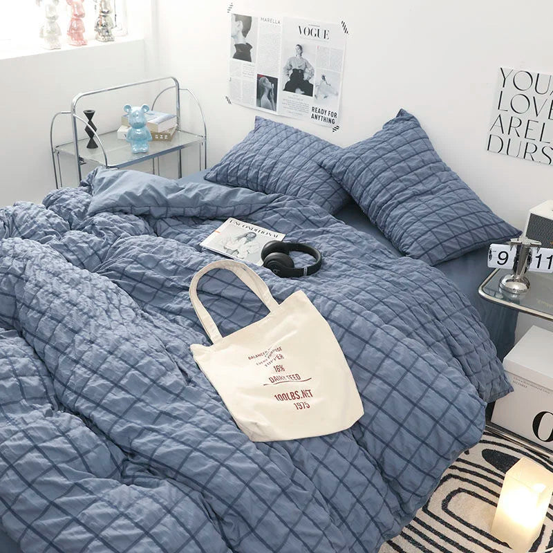 Romantic Ruffled Solid Color Bedding Set