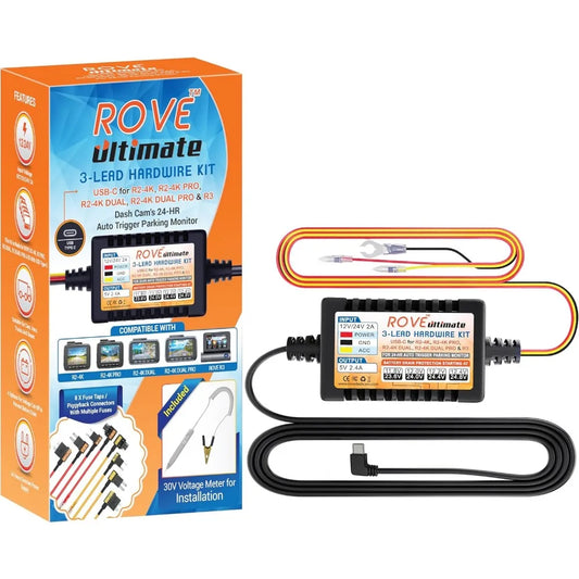 ROVE Ultimate Dash Cam Hardwire Kit with USB-C Port for R2-4K, R2-4K PRO, R2-4K Dual, R2-4K Dual PRO, and R3 Dash Camera Models,