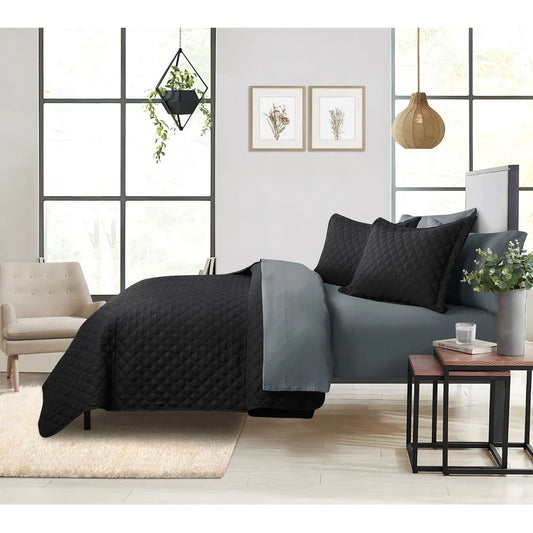 Luxury 7 Piece King Reversible Comforter Set All Seasons