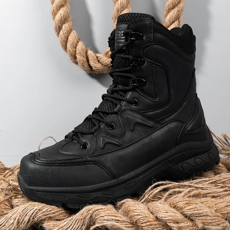 Mens Hiking Boots Outdoor Tactical Combat Mid Calf