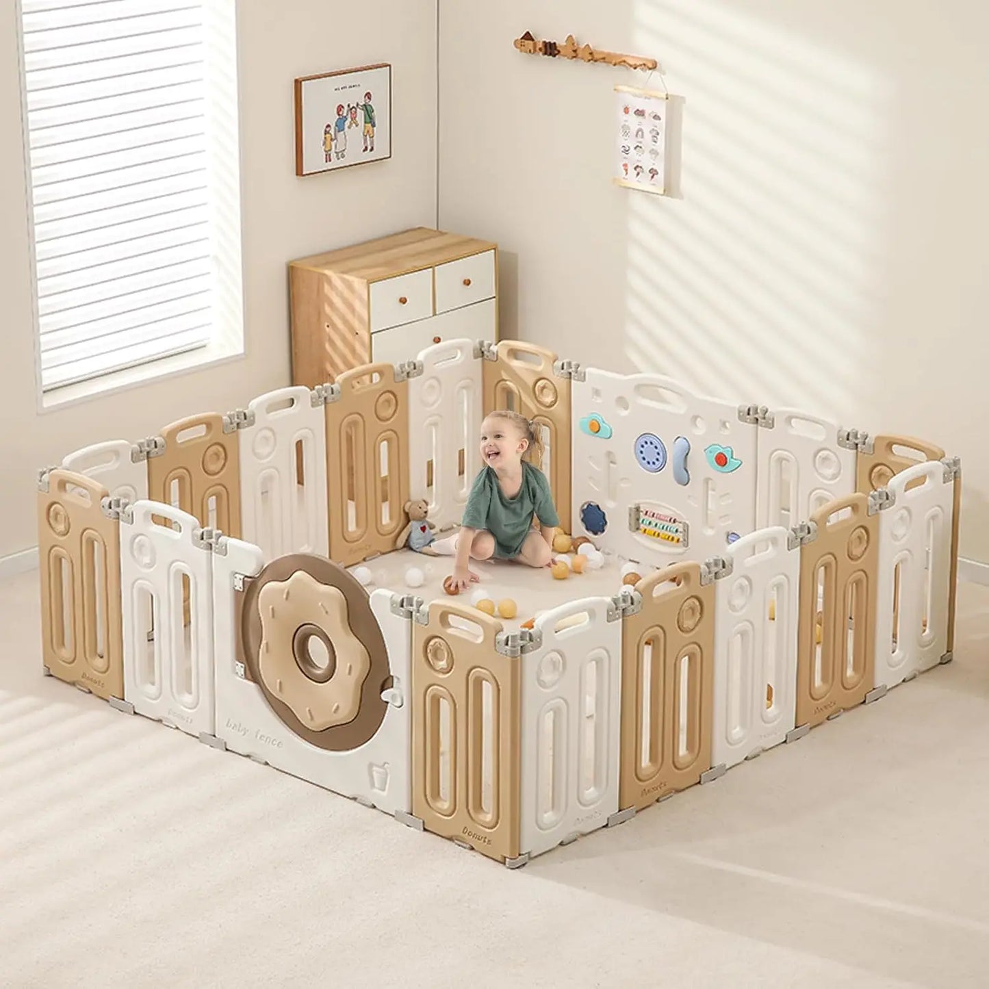 Foldable Baby Playpen With Safety Gate 14 18 22 Panels