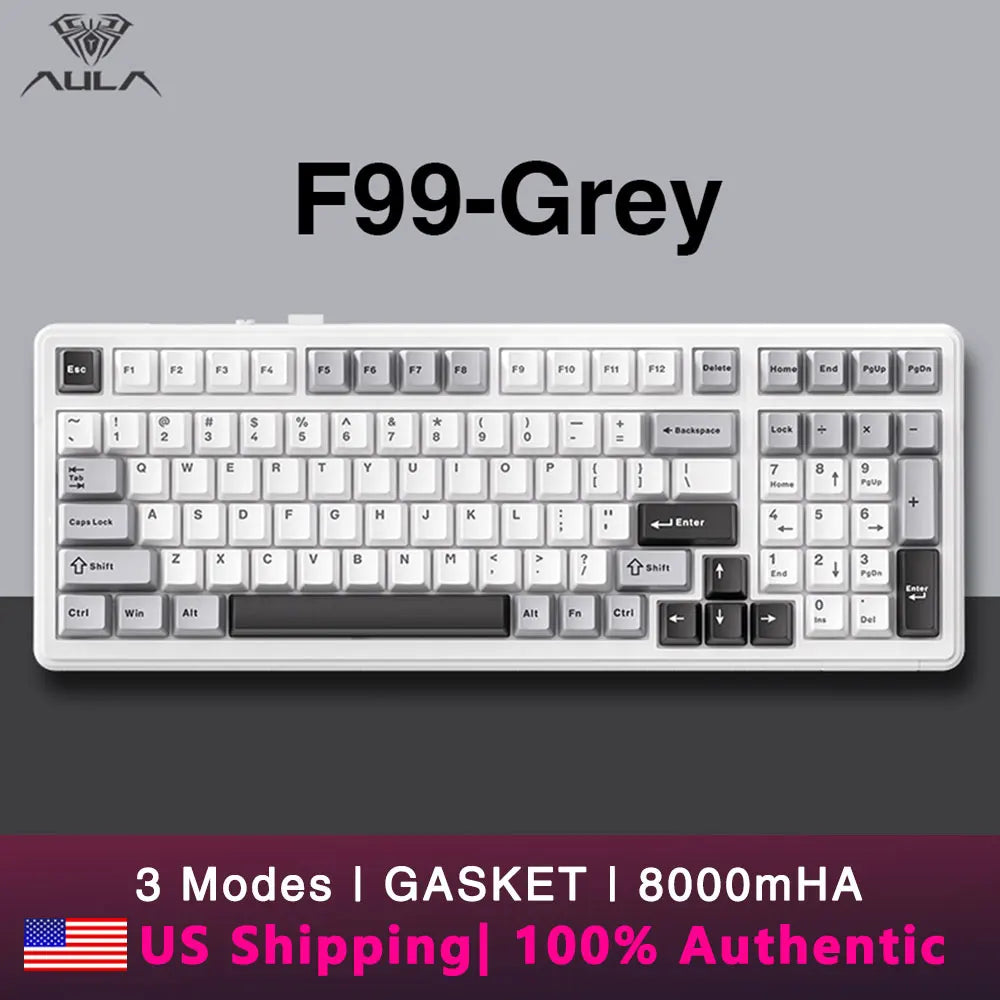 AULA F99 Wireless Mechanical Keyboard .Tri-Mode RGB Hot-Swappable Gaming Keyboard
