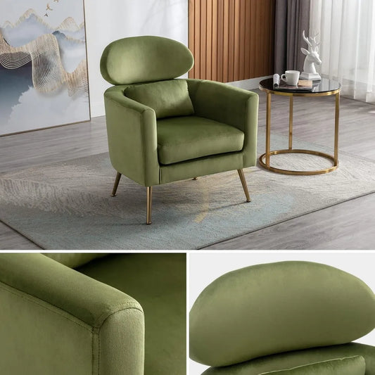 Accent Chair Set of 2 Upholstered Barrel Arm Chair for Living Room Bedroom Reception Room Office, Modern Soft Padded Single Sofa