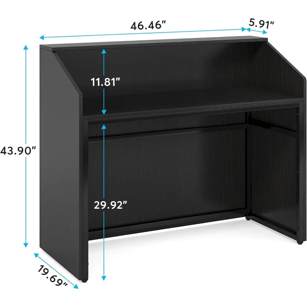 Reception Desk 47 Inch Counter With Cable Grommet For Lobby