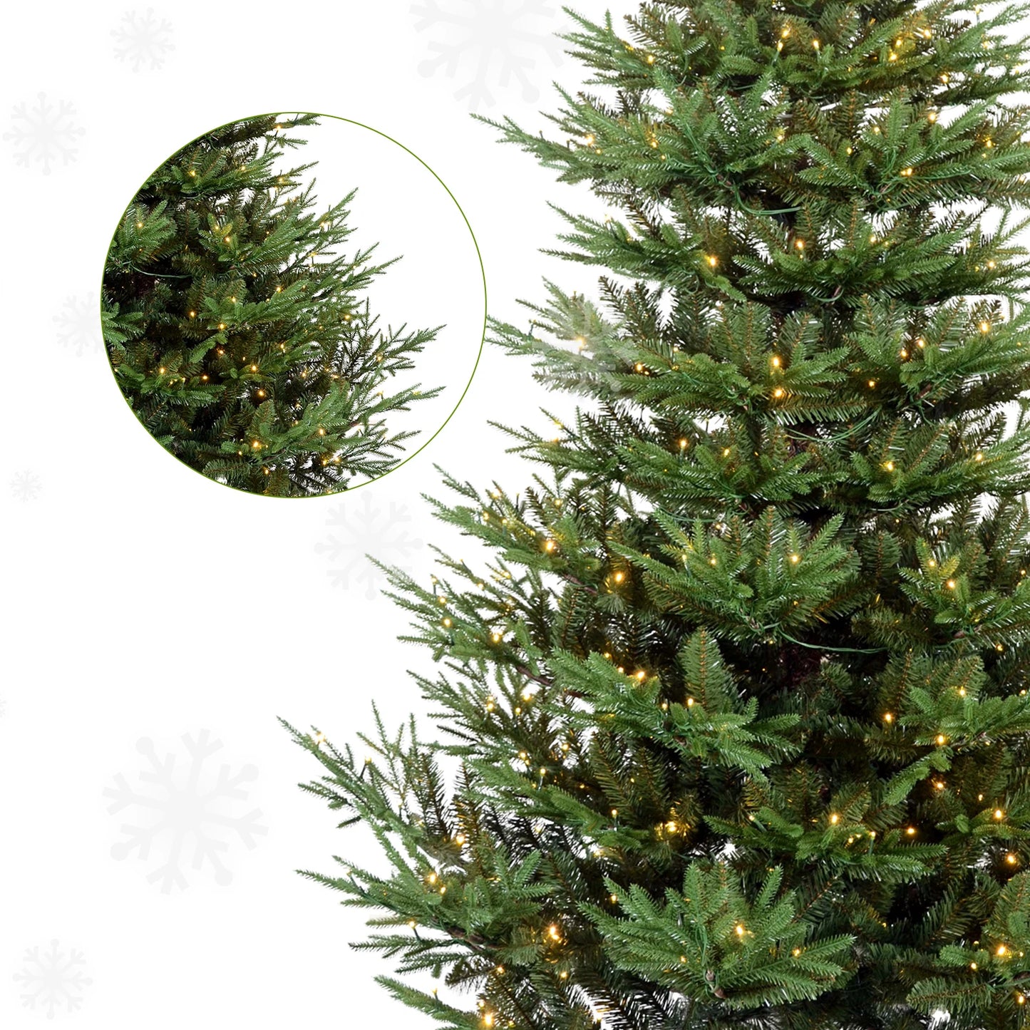 7ft Premium Pre-Lit Christmas Tree with 450 LED Lights . Realistic Full Pine Design for Home & Holiday Décor