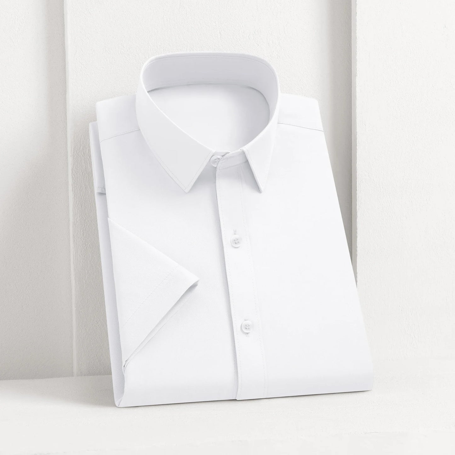 Men’s Business Casual Short Sleeve Shirt .Solid Color Summer Button Down