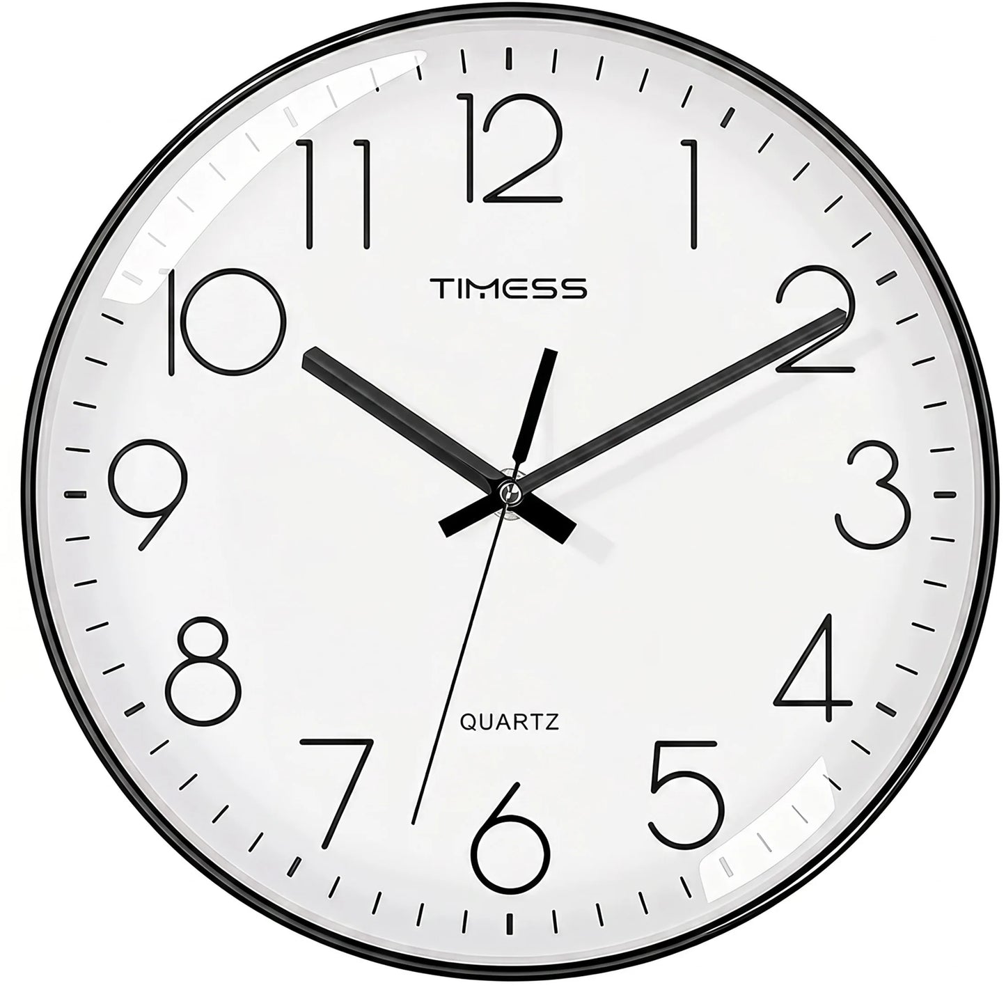 TIMESS 12-Inch Silent Wall Clock with 3D Numbers
