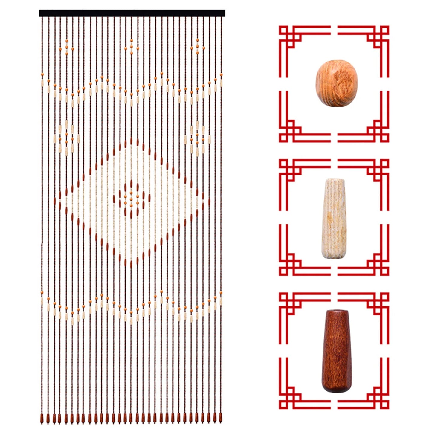 Luxury Retro Wooden Bead Curtain Divider