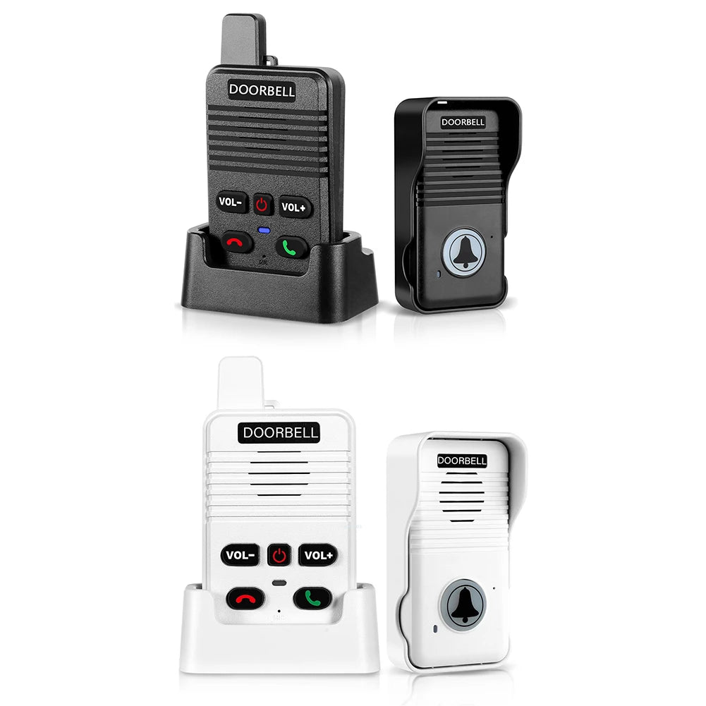 Wireless Voice Duplex Intercom Doorbell with Rechargeable Battery House Home Audio Apartment Room Intercom for Factory Office