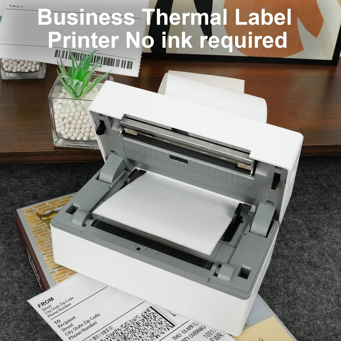 Portable 4x6 Thermal Shipping Label Printer for Small Business & Home Office
