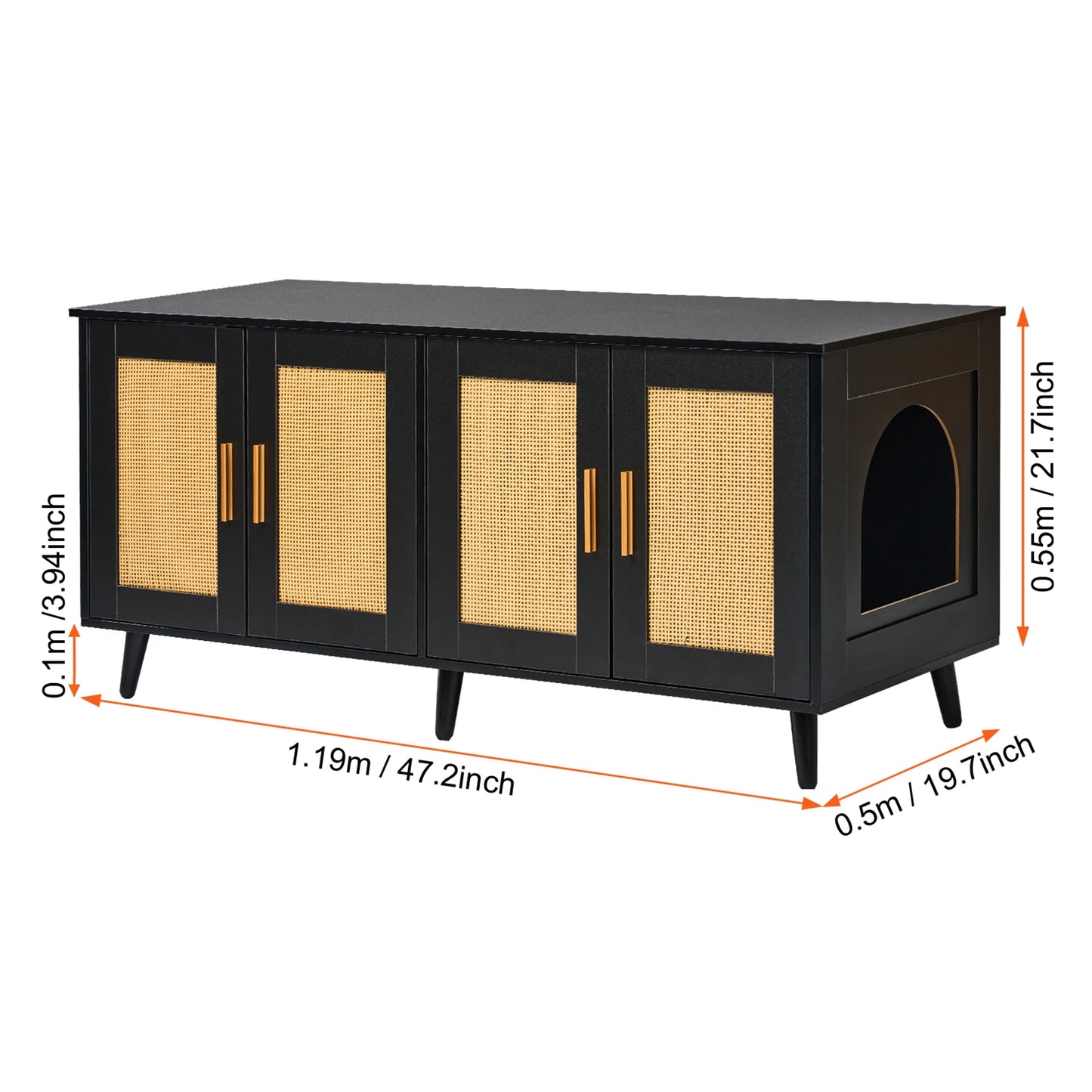 SucceBuy Cat Litter Box Enclosure for 2 Cats Litter Box Furniture Hidden Wooden Cat Box Cabinet Fit Most of Litter Box White