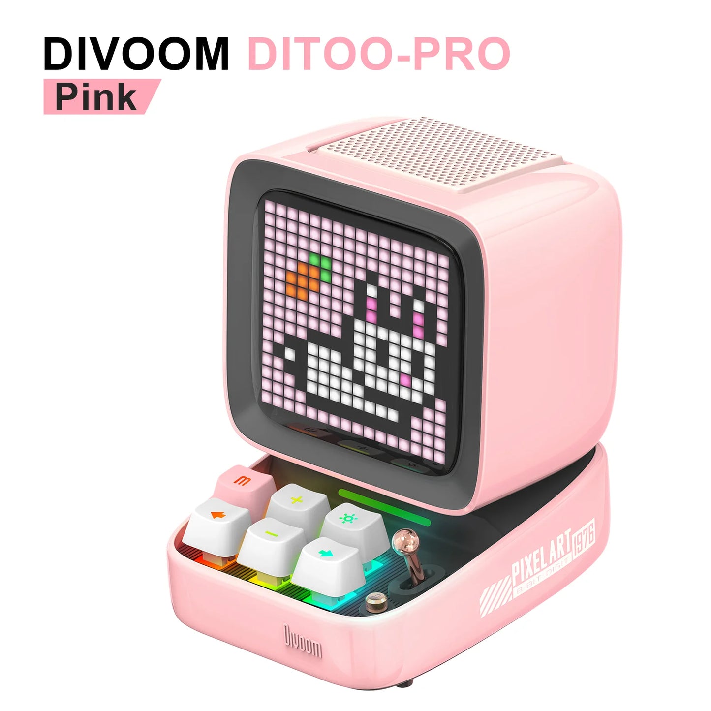 Divoom Ditoo-Pro bluetooth desktop bluetooth speaker portable kids lametric time clock pixel art retro  gaming room alarm clock